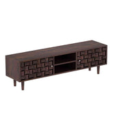 Olivia Solid Sheesham Wood TV Unit (Walnut Finish)